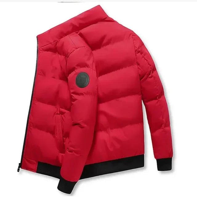 New men's short cotton-padded jacket for autumn and winter 2025, outdoor fashionable stand-up collar jogging men's clothing