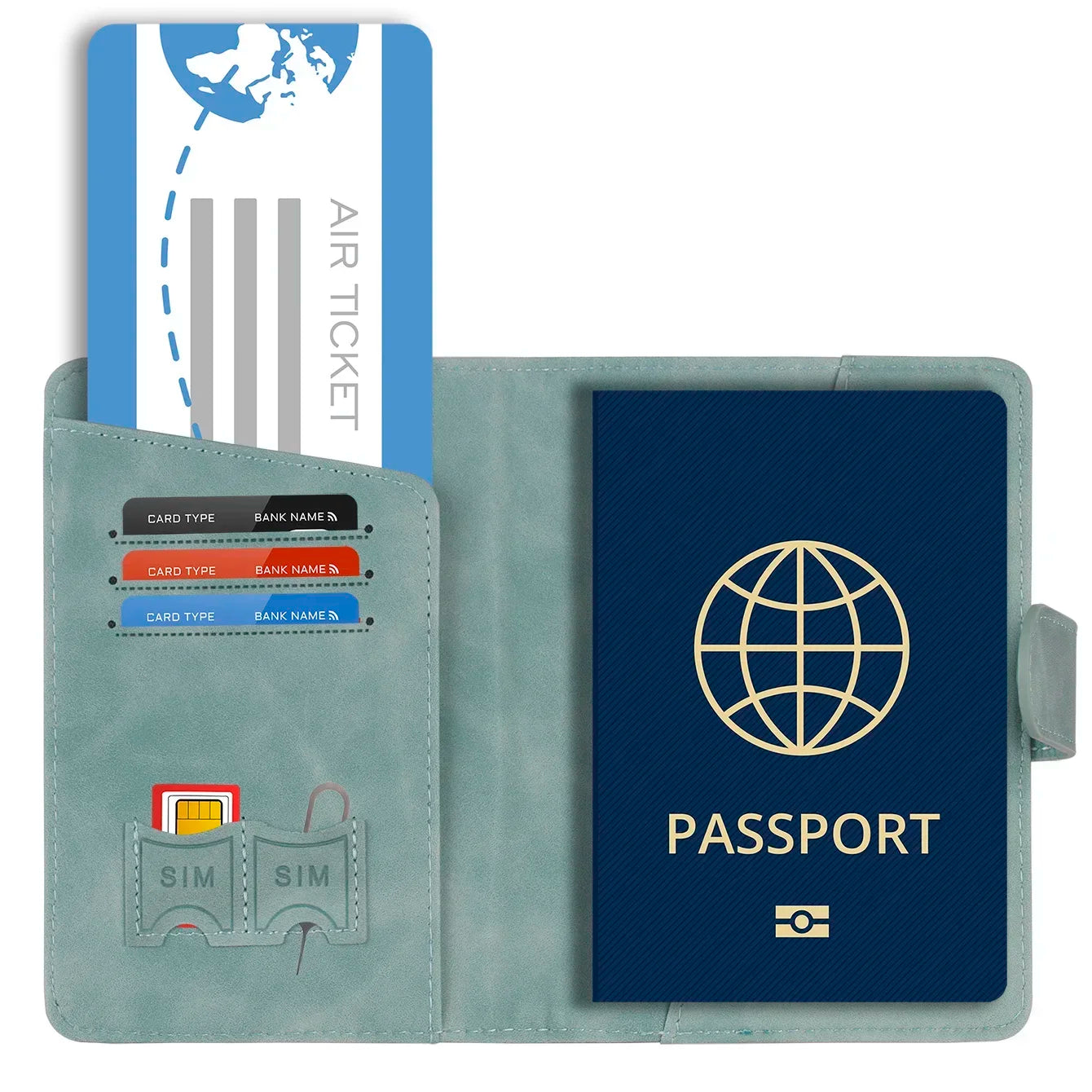 Simple Travel Passport Holder Cover Case Wallet RFID Blocking Business PU Leather Card Case Travel Accessories for Women Men