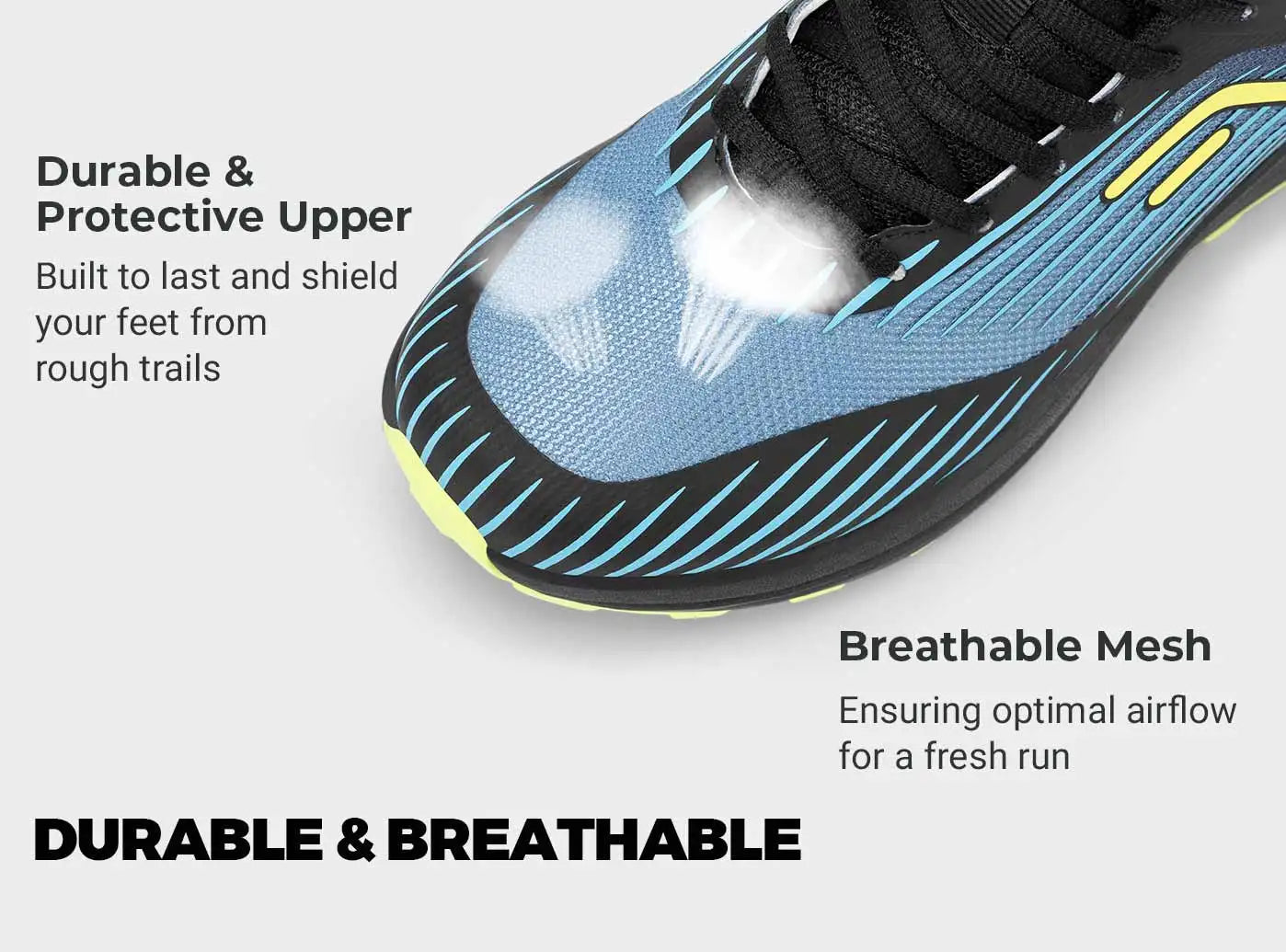 FitVille Men's Trail Running Shoes Outdoor Sneakers Wide Anti-slip Cushioning Lightweight for Swollen Feet with Arch Support