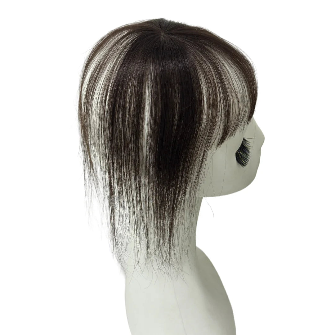 360° Coverage Natural Black Human Hair Bangs Clips in Hairpieces for Women False Natural Bangs with Thinning Hair Extensions