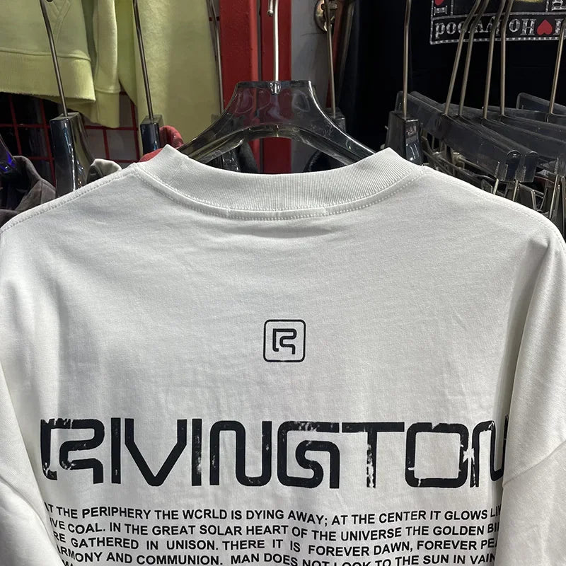 Best Quality Cotton Cement White RRR-123 Base T-Shirt Men Women High Street Graphics Logo Print RRR123  Long Sleeve T Shirt Tee