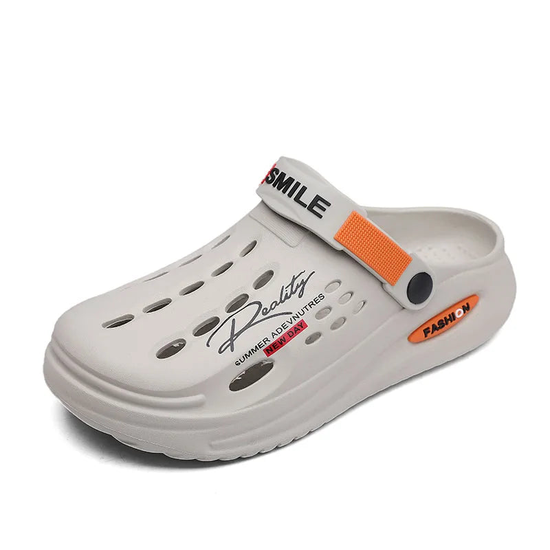 Summer Sandals for Men Massage Casual Slippers Non-Slip Slides Men's Sandals Indoor Outdoor Hole Beach Shoes Larger Size
