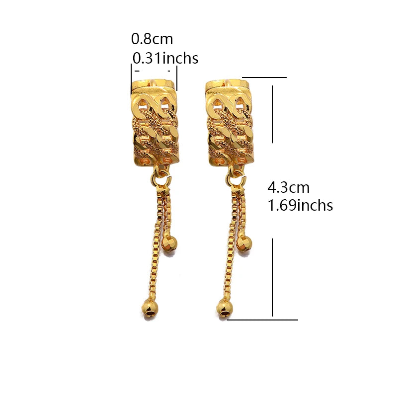 Ethiopian Gold Color Earrings For Woman African Fashion Wedding Bridal Party Wife Earrings Jewelry New