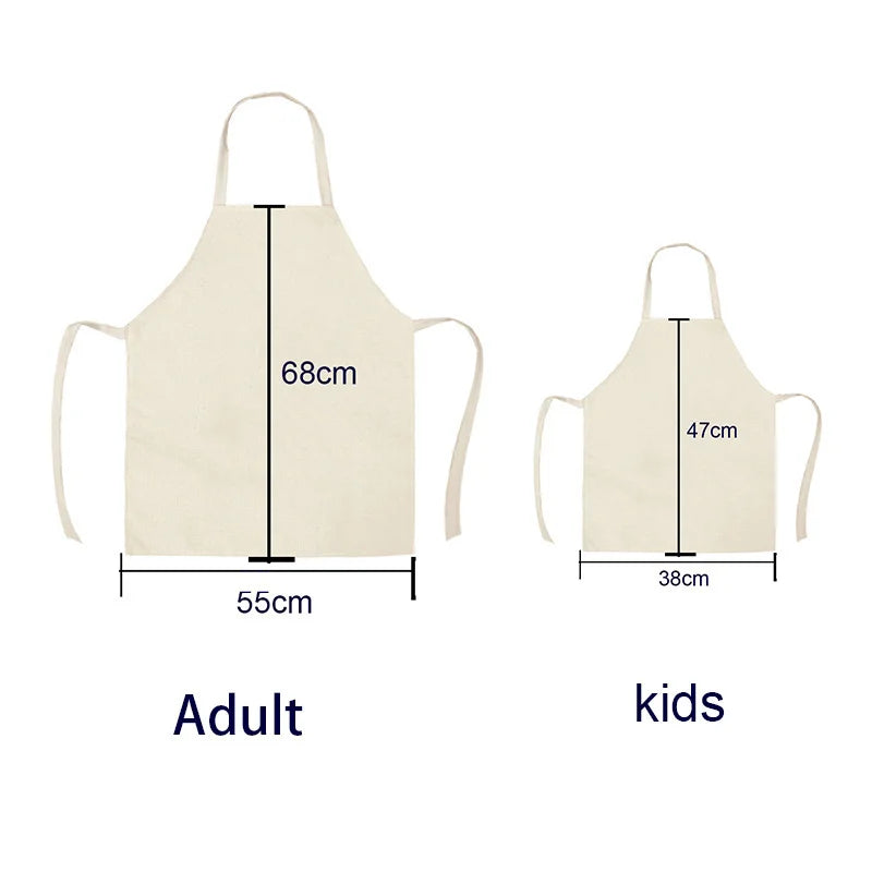 African Style Kitchen Aprons Linen Cooking Waist Bib African Woman Pattern Household Cleaning Sleeveless Pinafore Baking Aprons