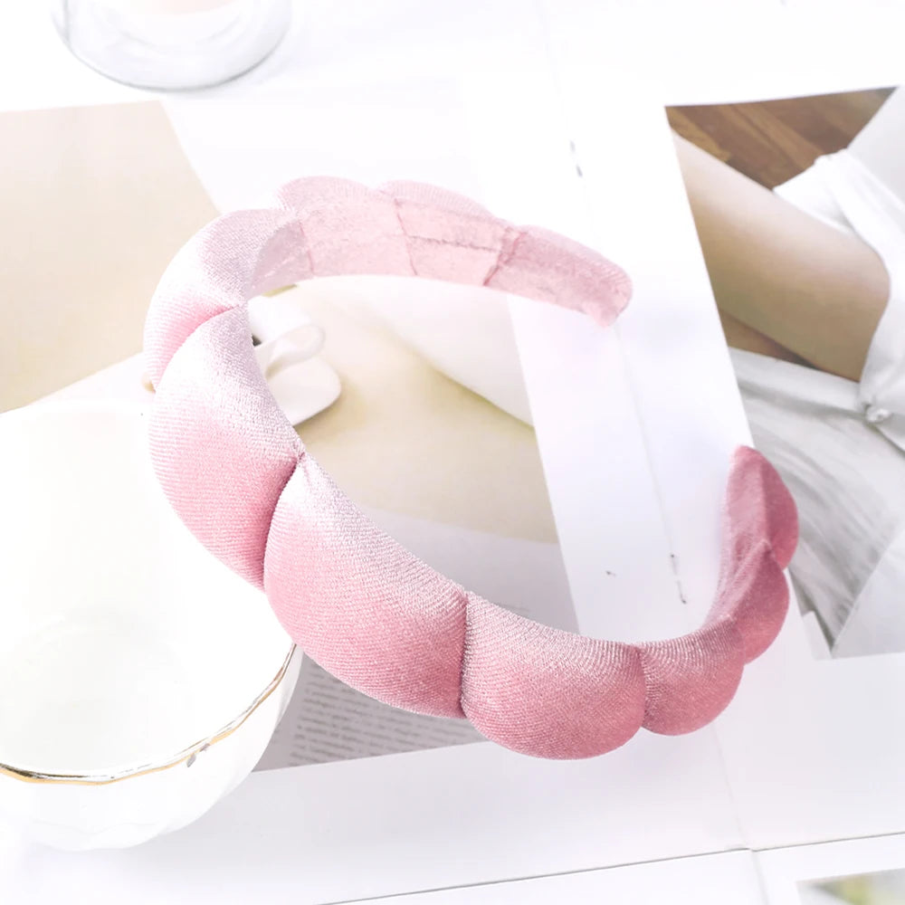 Fashion Padded Headbands for Women Wide Bezel Hairbands Thick Velvet Hair Hoop Girls Sponge Non-slip Hairband Hair Accessories BAZAARHUBO