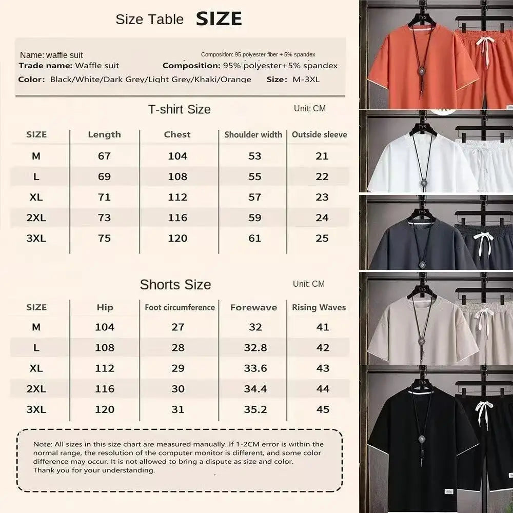 Summer Men's Set Fashionable Sportswear Men's Short Sleeved T-Shirt  Sports Shorts Set Men's Casual Men's Clothing Men's Jogging