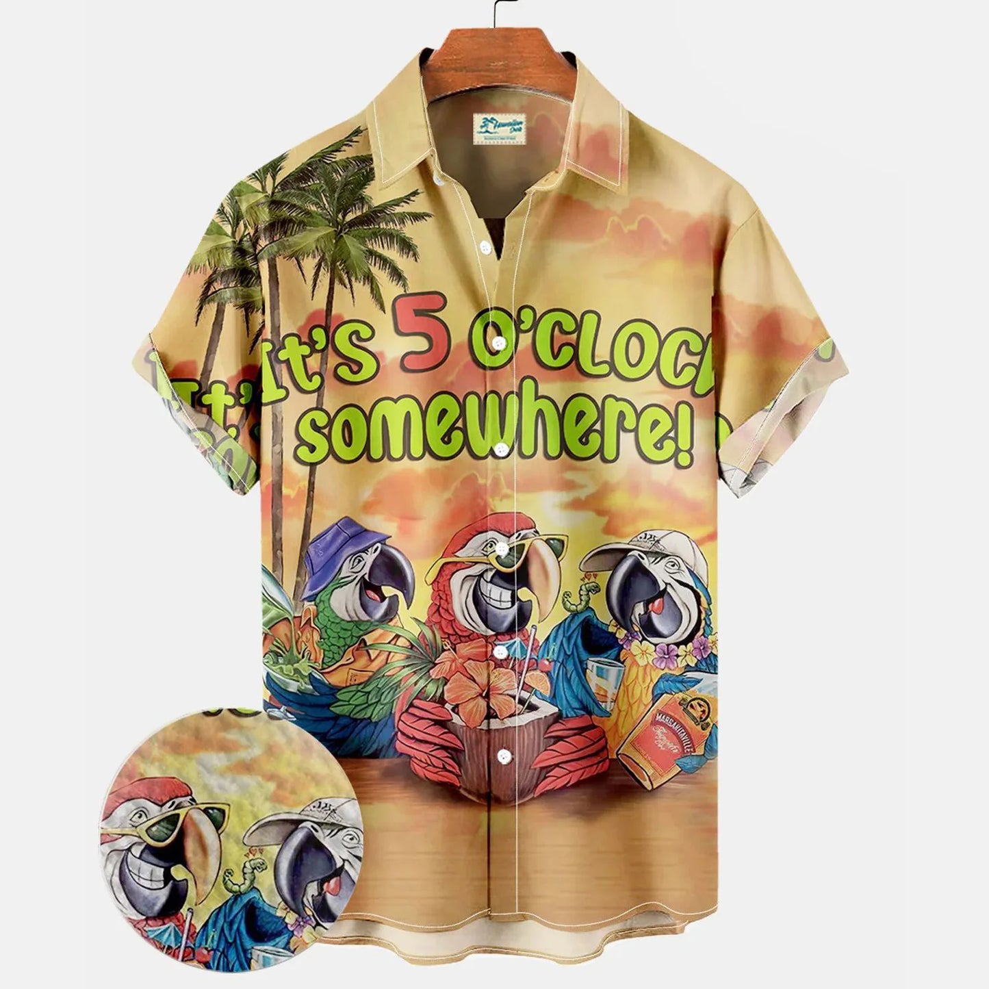Summer Floral Parrot 3d Print Shirt Men Women Fashion Shirts Single-Breasted Short Sleeve Hawaiian Shirts Blouse Men's Clothing