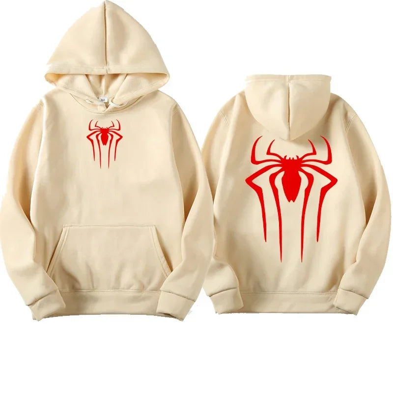 Men's sweatshirt fashion spider print hoodie adult casual sports top autumnandwinter outdoorHarajuku hooded menandwomen clothing BAZAARHUBO