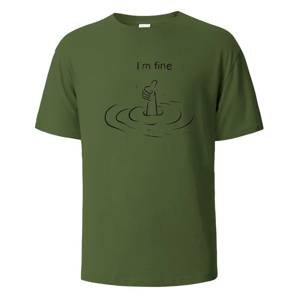 T'm Fine Print T-Shirt 100% Cotton Summer Tees For Men Women Oversize Casual Tops