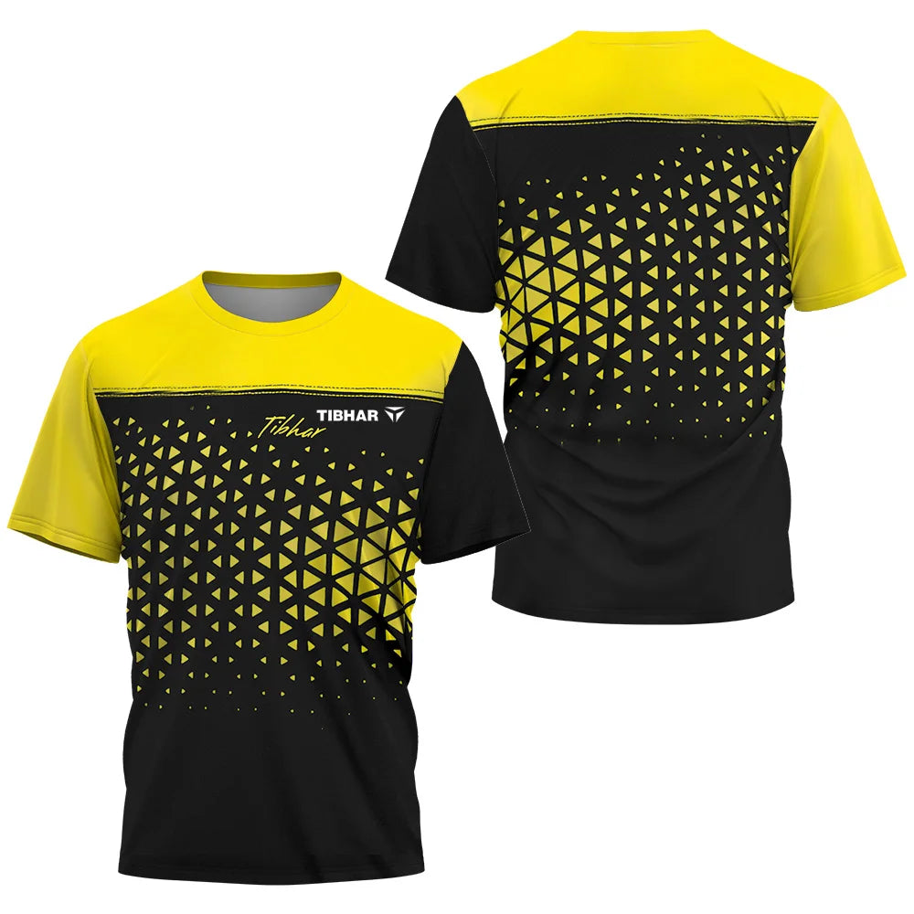 2024 Singapore Felix Lebrun League Clothing Men's Table Tennis T-Shirt Quick Drying Breathable Short Sleeve Men's Tennis T-Shirt