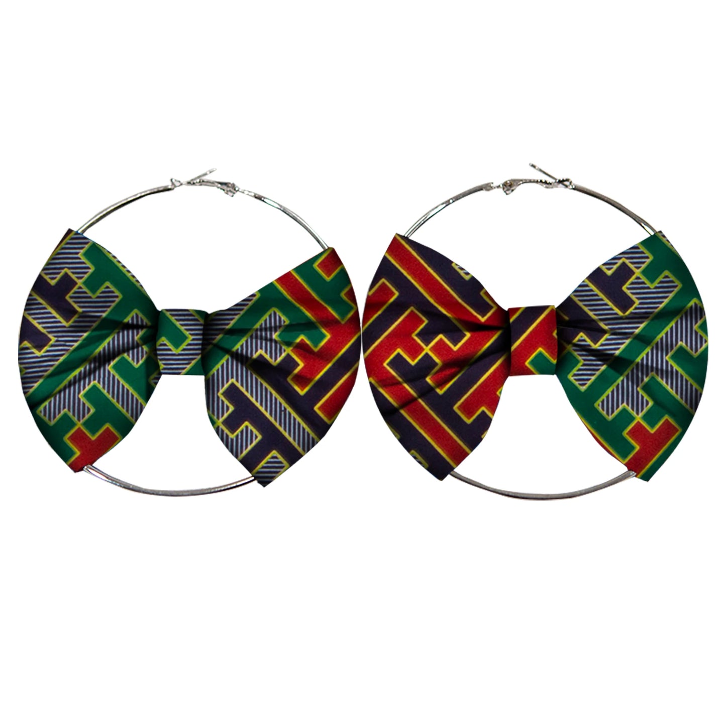 African Earrings Fashion Women Africa Handmade Statement Circle Jewellery Print Wax Fabric Accessories WYA078