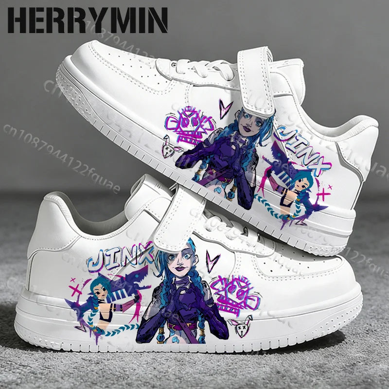 Cool Jinx 7-18 Year Old Boys Girls Printing Shoes Soft Sole Wear Resistant Skateboarding Shoes Simple Four Season Sneakers