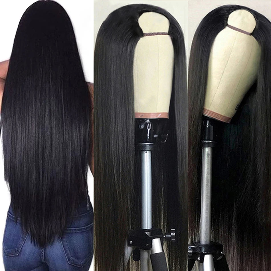 Straight Wigs Cheap U Part Wig Brazilian Human Hair Wigs For Women Virgin Hair Hot Sale Middle U Shape Wig 200 Density Wholesale
