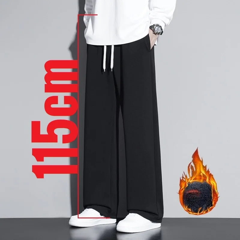 Big Tall Men Sweat Pant Drawstring Extra Long Length Sweatpant Stretch Winter Fleece Sport Jogger Trouser Male 200Cm 190cm 120cm