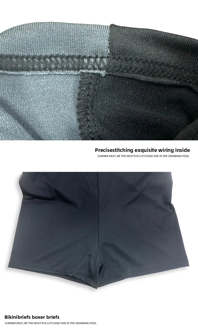 plus Size  Swimsuit Long Sve Holiday Swimwear for Women Casual Sle Milk Silk Fabric round Ne Fixed Chest Pad