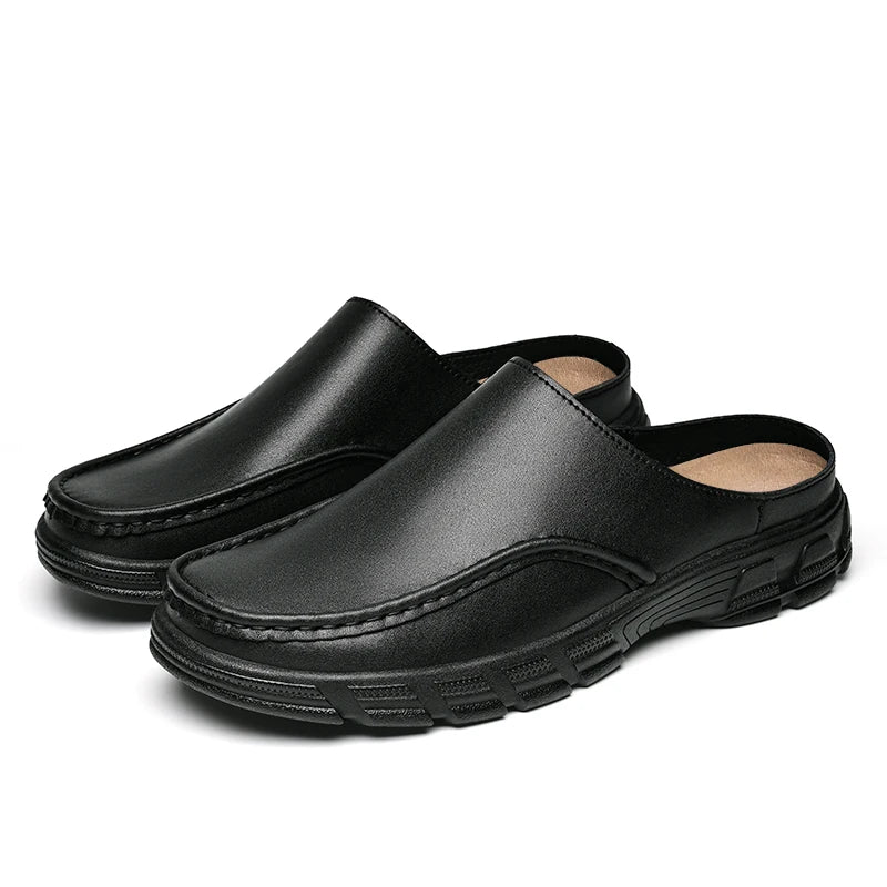 Half Shoes For Men Leather Latest Design 2025 Luxury Designer Italian Summer Casual Shoes Slip-ons