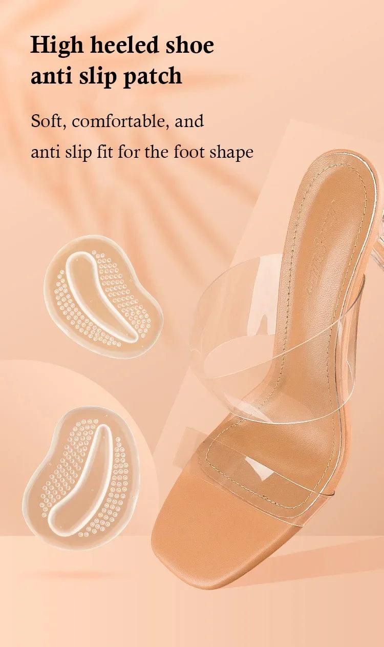 1 Pair Forefoot Pads for Sandals High Heels Silicone GEL Invisible Half Size Pads Non-slip Stickers Thickened Self-adhesive New