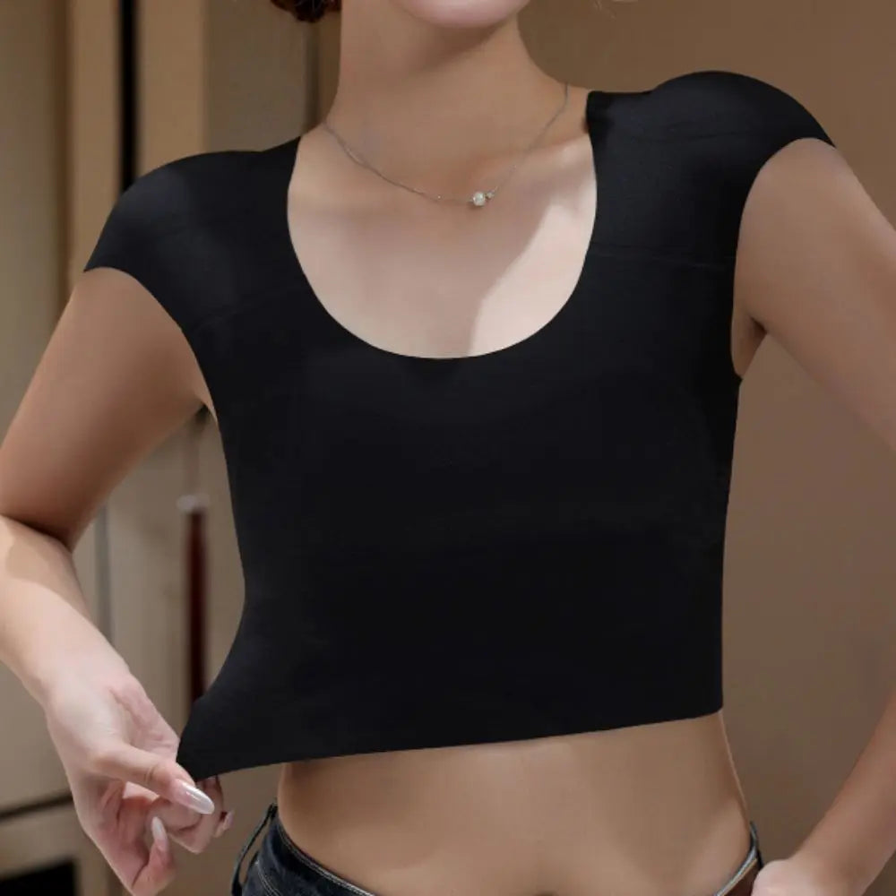 Simple Seamless Right-angle Shoulder Bra Chest Binder Invisible Shoulder Pad Vest Bustier Lingerie Wireless Bra Oversize