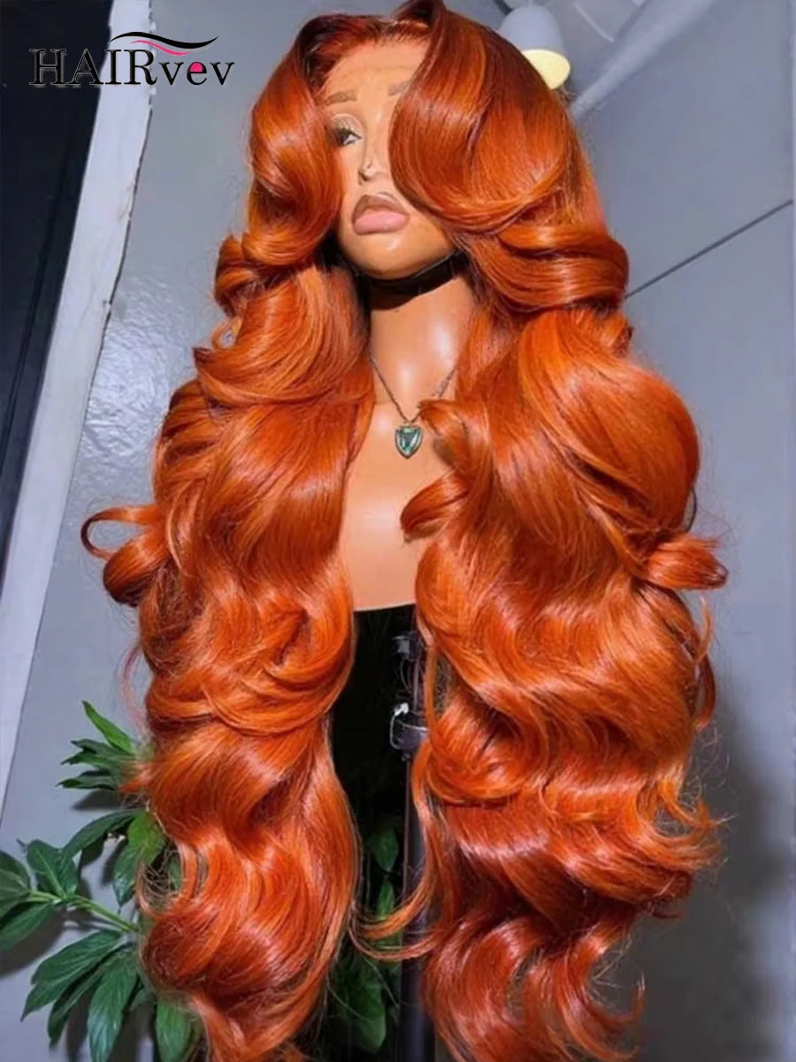 Ginger Orange 13x6 HD Lace Front Wigs Human Hair Body Wave 13x4 Human Hair Lace Frontal Wigs Transparent Lace Wig Woman Glueless