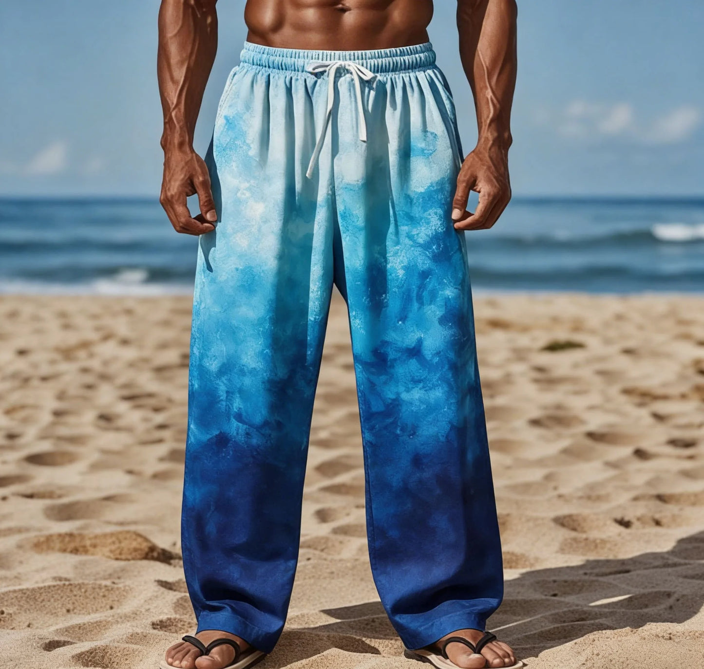 Men's Summer New Style Long Trousers With African Tribal Print Casual Pants