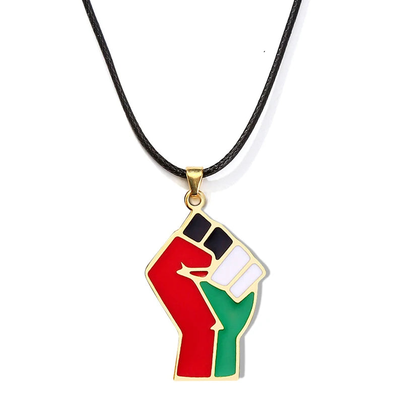 African Symbol Pendant Necklaces Gold Color Jewelry For Women Girls Africa Cultural Chain