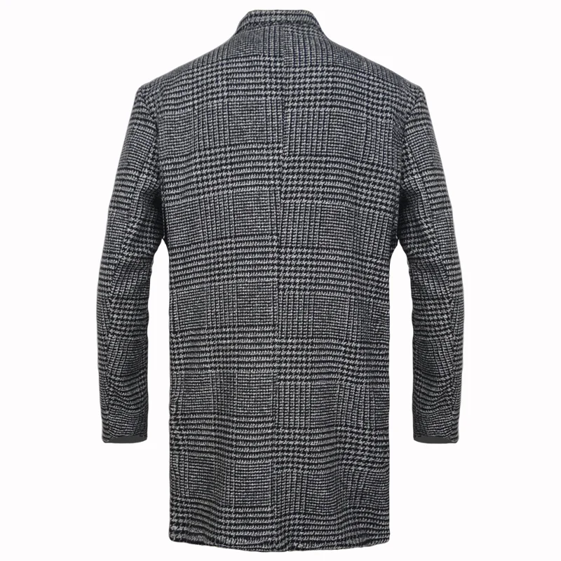 Casual Coats Striped Jackets Man Turndown Collar Top Wool Coats And Long Sleeve Lined Clothes Men's Clothing  For Winter