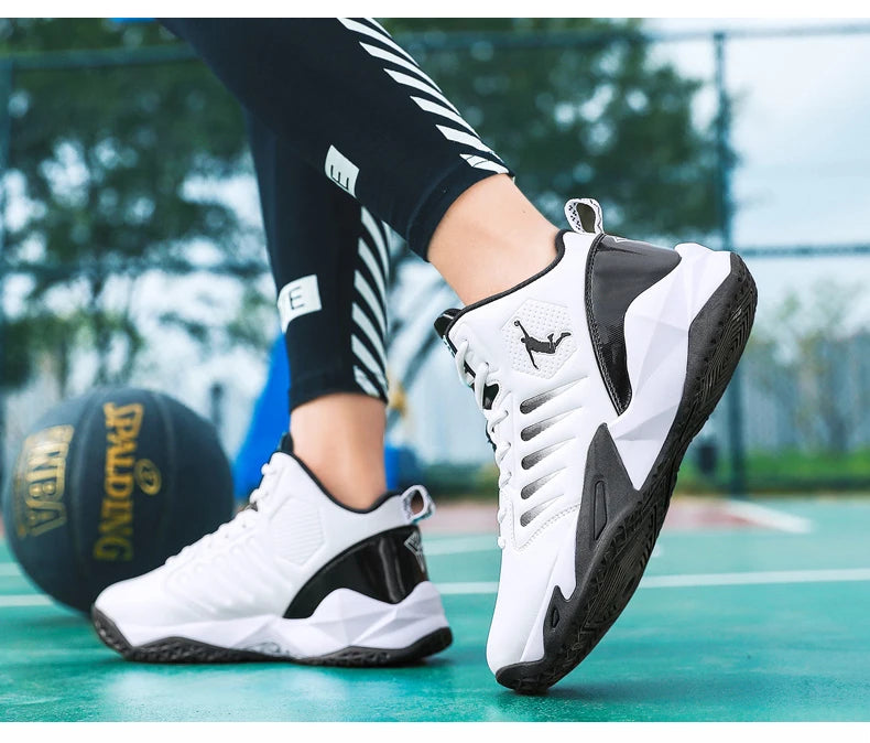 Men's Basketball Shoes Breathable Cushioning Non-Slip Wearable Runing Shoes Gym Training Athletic Basketball Sneakers for Women