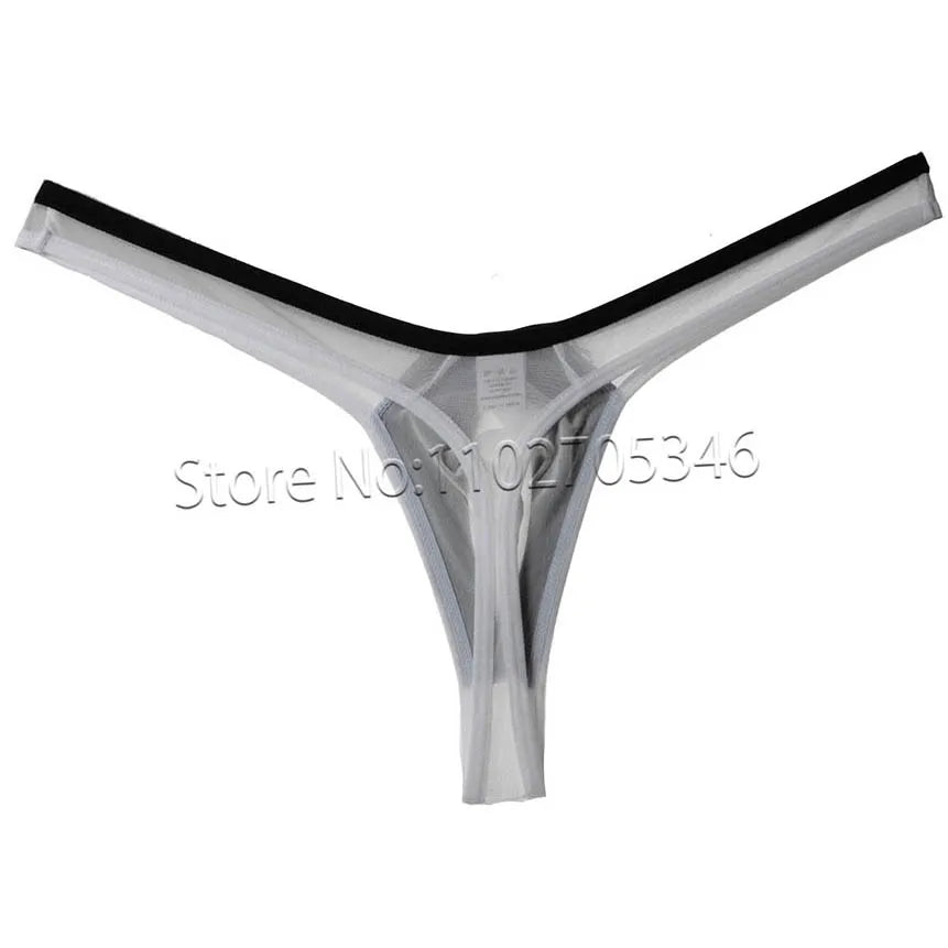 Men's Thong Underwear Contour Pouch Tangas Elastic Male Bikini Briefs Lingerie Comfortable Sissy Panties Silky Underwear Beach
