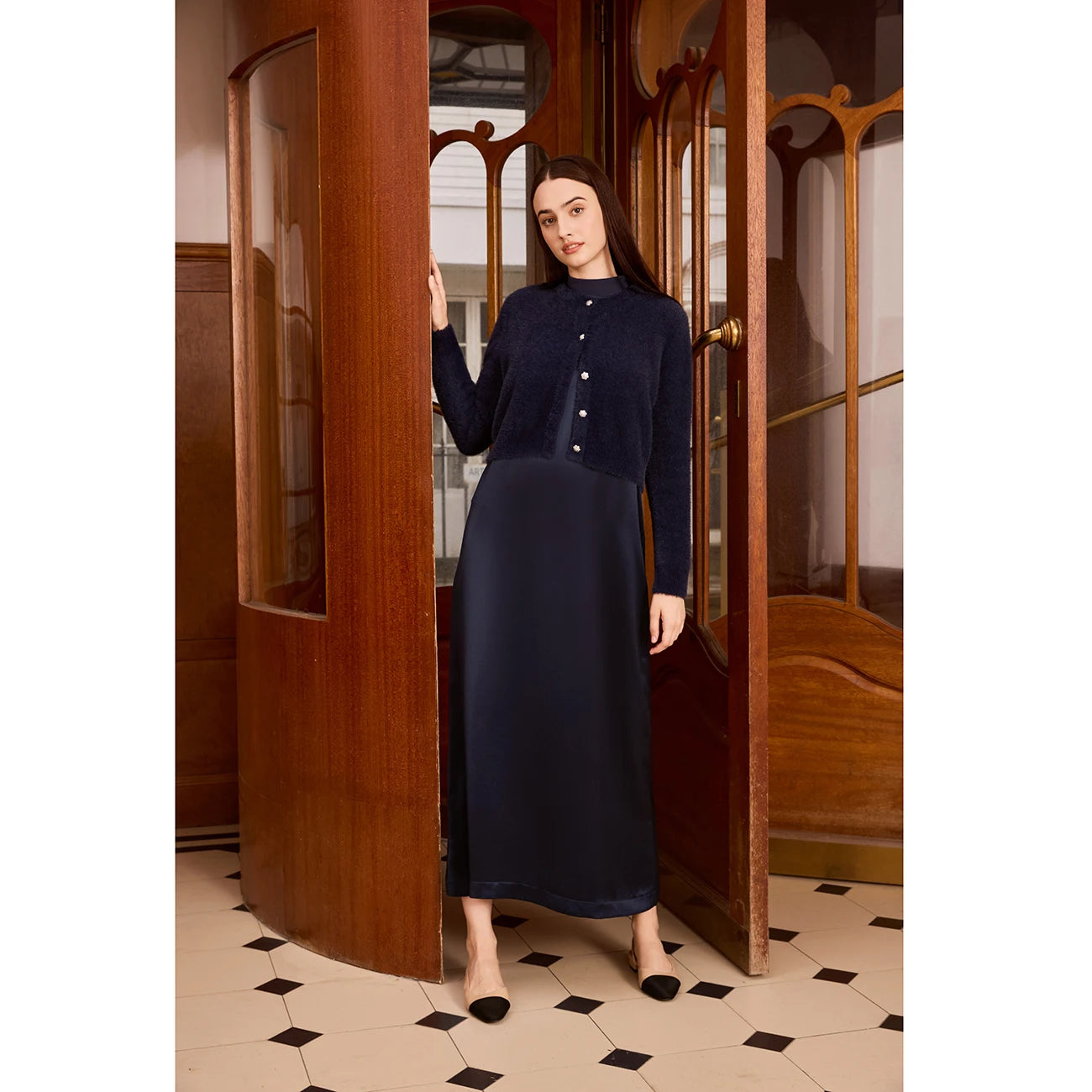 AP Women 2026 Autumn and Winter Mohair Cardigan Lady Customized Tops All-match Cardigan Knitting