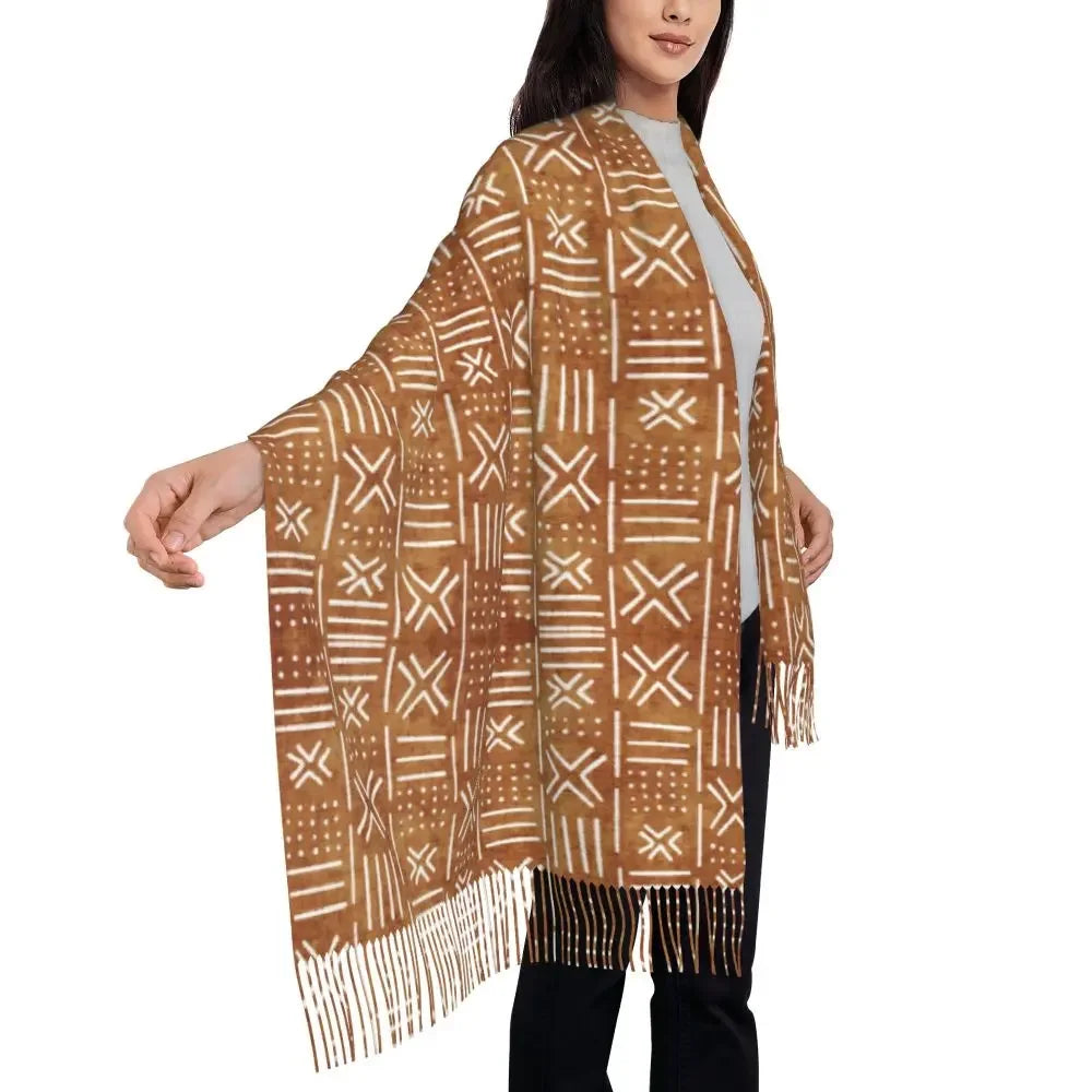 Custom Printed African Bogolan Scarf Men Women Winter Fall Warm Scarves Africa Ethnic Tribal Art Shawl Wrap