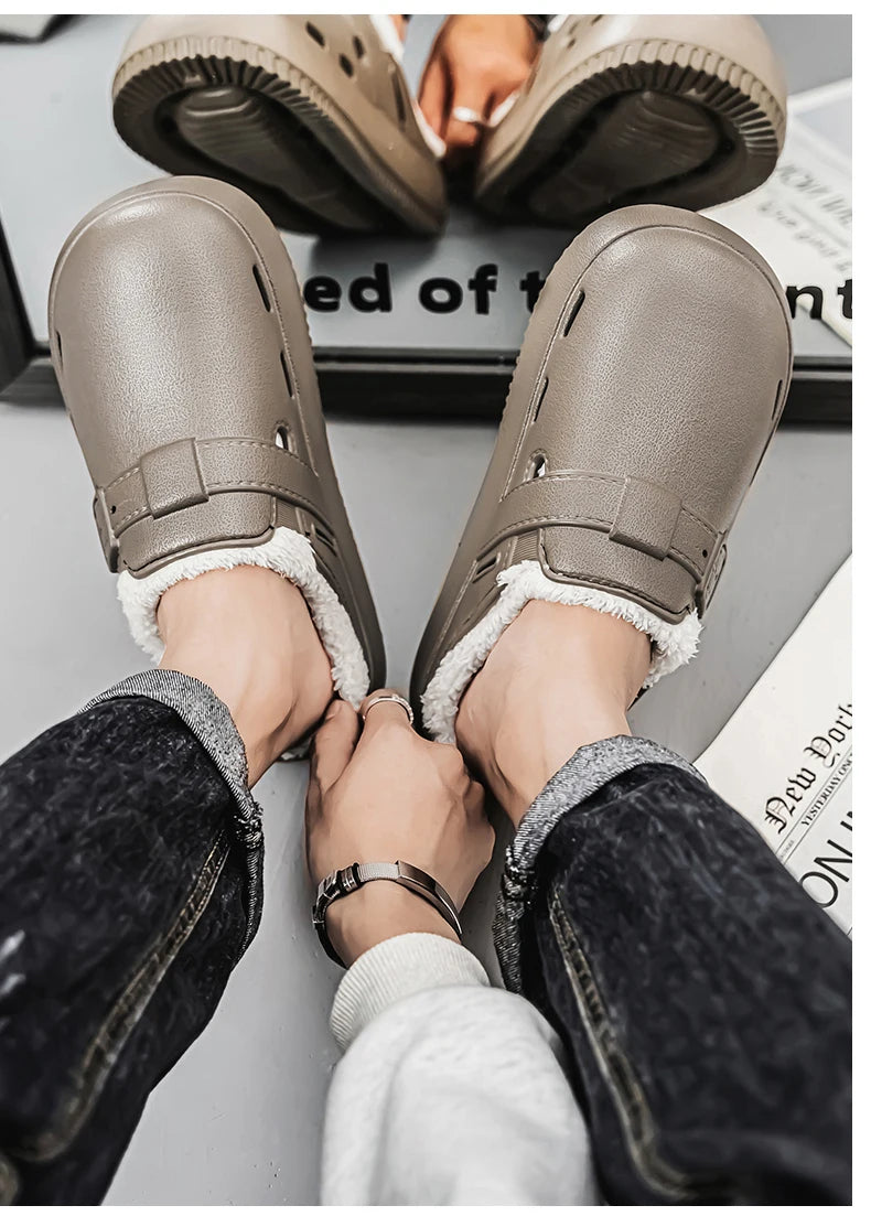 Fashion Women Winter Slippers Warm Fur Indoor Shoes Garden Clogs Couple Casual Shoes Luxury Sandals Comfort Home Soft Slippers