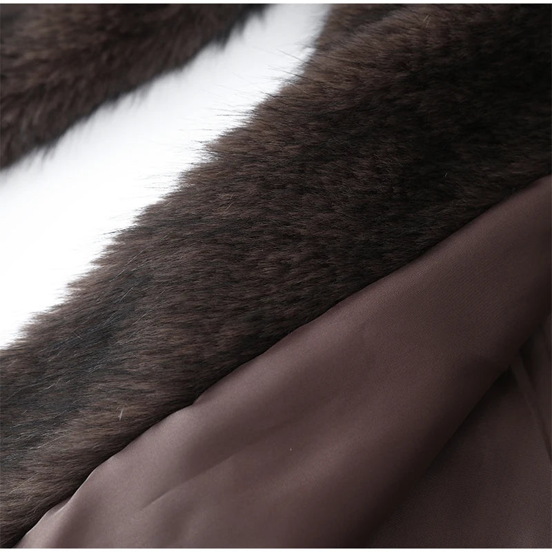 Women Thick Faux Fur Coat Lapel Hidden Button Loose  elegant lady Outerwear 2025 Fashion Female Street Commute Overcoat New