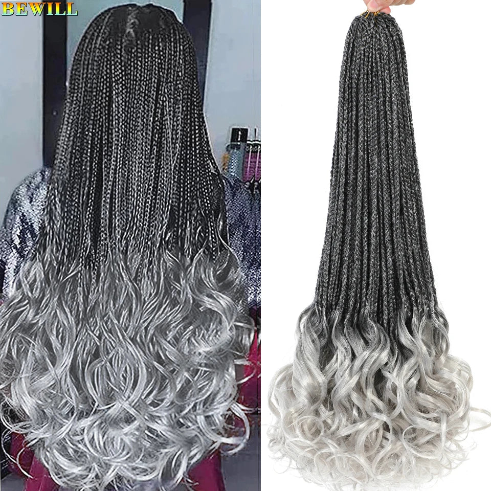 14 18 24 Inch French Curl Crochet Braids Boho Goddess French Curl Box Braids Crochet Hair Synthetic French Curly Braiding Hair