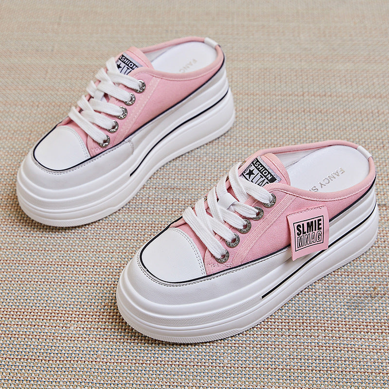 Fujin flip flops women 7.5cm Platform Slippers Denim Chunky Sneaker Casual Comfy Breathable Summer Shoes Women's slippers