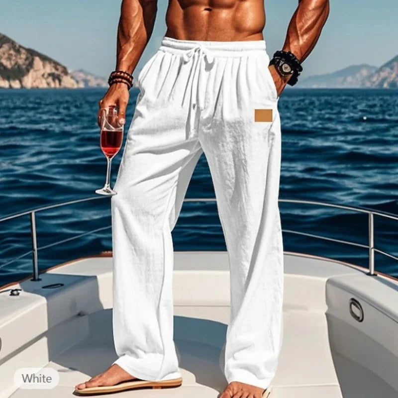 Summer Pants for Men Mens Linen Pants Mens Summer Elastic Waist Elastic Waist Pants Summer Pants Men Pants Men 2025 Mens Summer