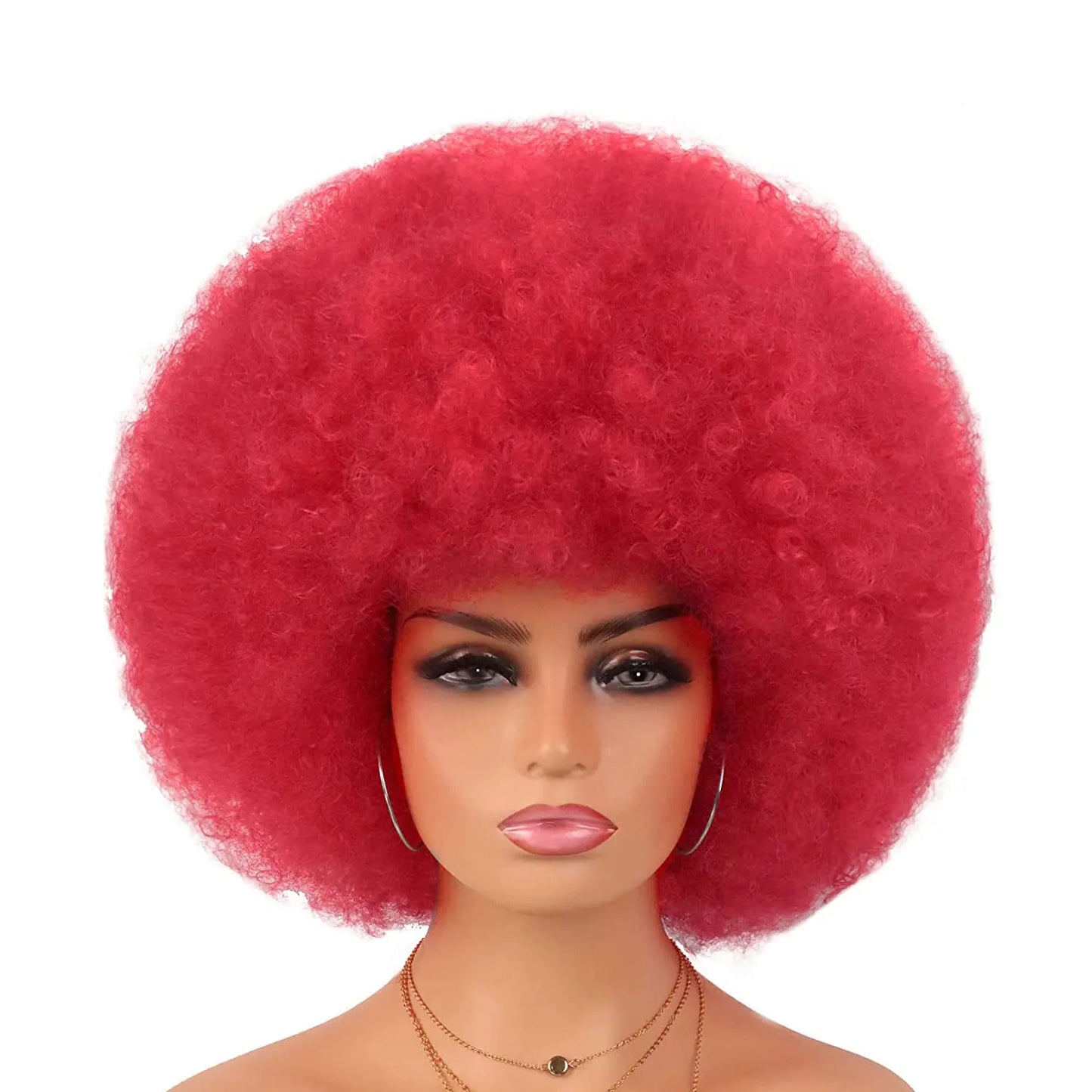 Synthetic 70s Afro Curly Wigs for Black Women Glueless Wear Soft Black Large Bouncy Natural Looking Full for Daily Party Use