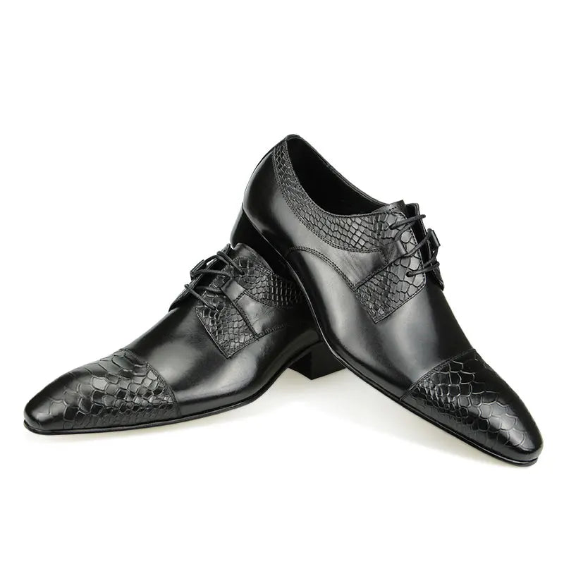 Luxury Wedding Red Shoes For Men Lace Up Fashion Derby Shoes Formal Business Office Genuine Leather Pointed Toe Dress Man Shoe