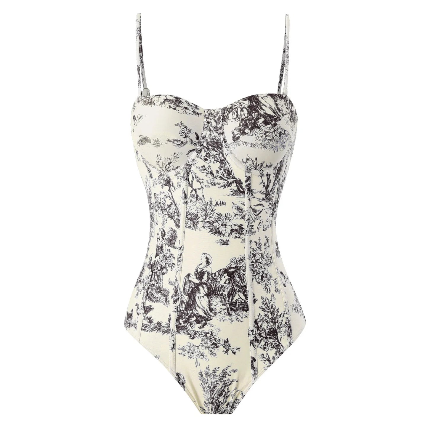 Women Swimwear Swimsuit Two-piece set Summer Print Bodysuit Bikini Set Beach Style Wear Maxi Dress Skirt One-piece swimsuit