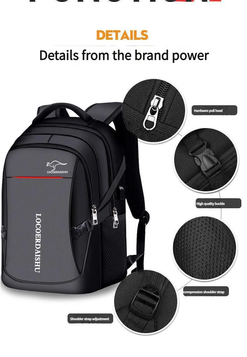 Men's and women's large-capacity trendy outdoor travel casual backpacks and schoolbags, airplane cabin backpacks