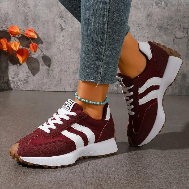 Brand Designer Women's Shoes Autumn New Style Cross-strap Platform Vulcanized Shoes 2026 Outdoor Running Sports Shoes Selling