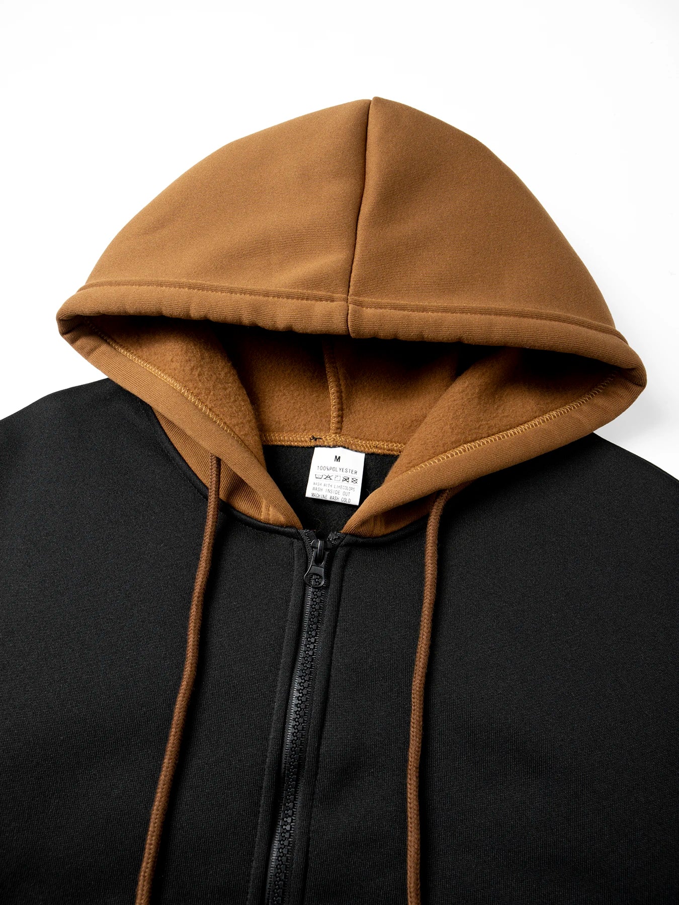 Autumn Winter Men's Color Blocking Hoodies Zipper Closure Long Sleeve Jacket Male Loose Casual Sports Multi Pockets Sweatshirt