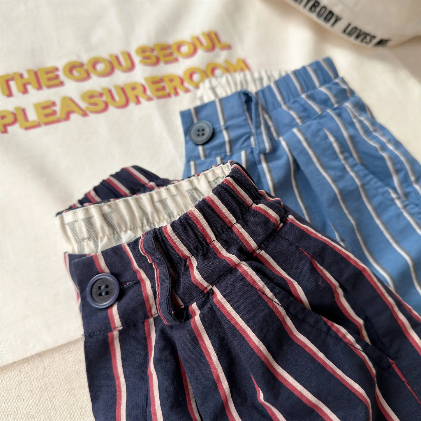 2026 Summer New Children Casual Striped Shorts Boys Girls Loose Shorts Thin Cotton Toddler Pants Fashion Kids Clothes