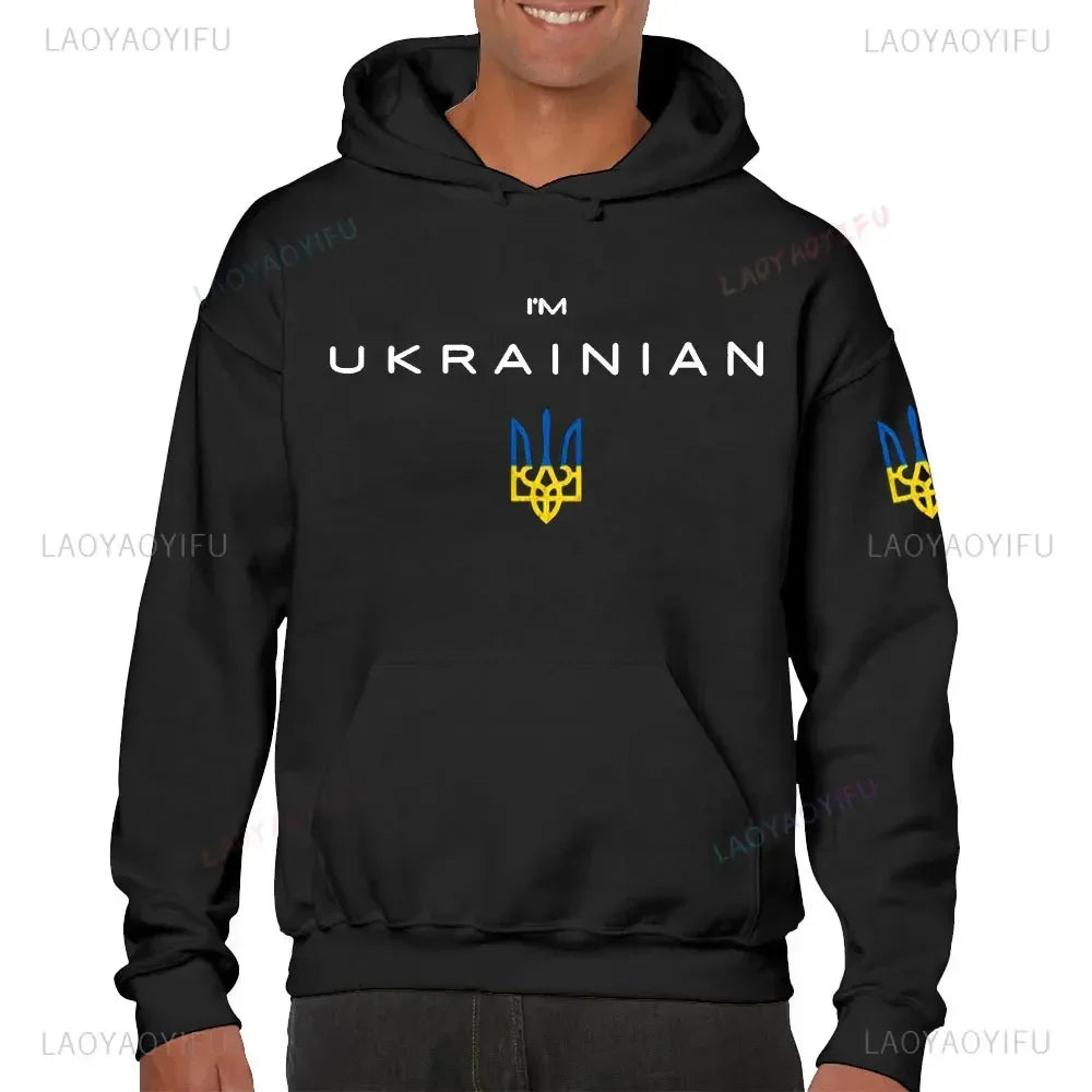 Printed Long-sleeved Hoodie Ukrainian Trident Ukraine Slava Ukraini for Men Women Sweatshirt Harajuku Streetwear Autumn Pullover