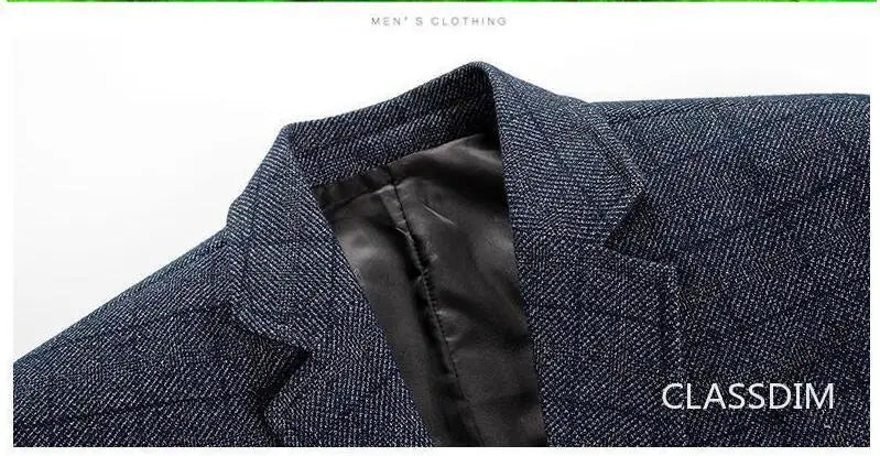 Men Plaid Blazers Jackets Business Formal Wear Suits Jackets Coats New Spring Autumn Male Casual Slim Fit Blazers Size 4XL