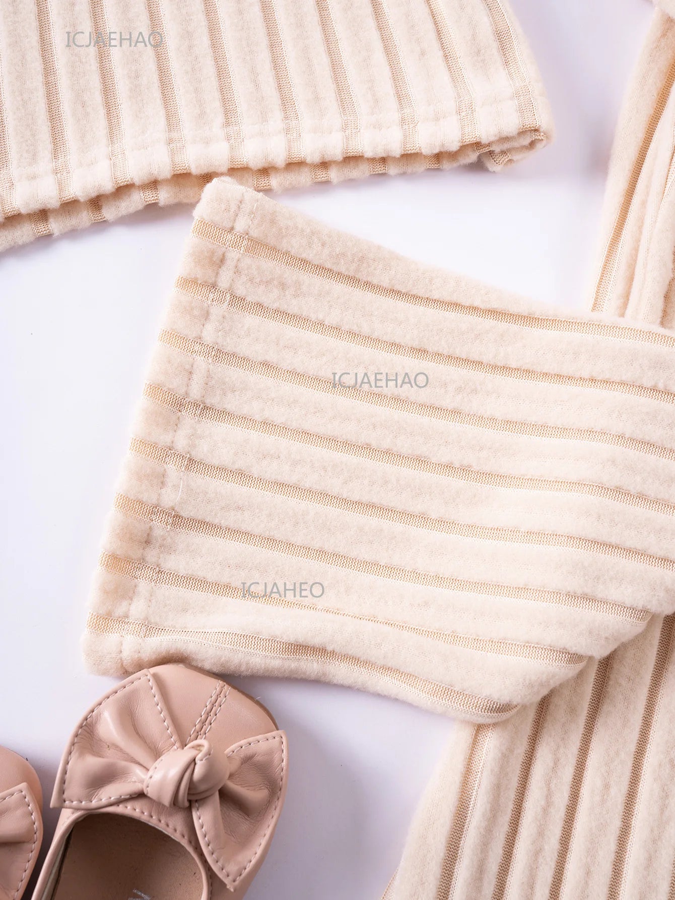 Girls Children Outfit Set Hooded Knit Sweater Long Sleeve Solid Pants Casual Clothing for Kids Toddler Daily Wear Autumn Spring