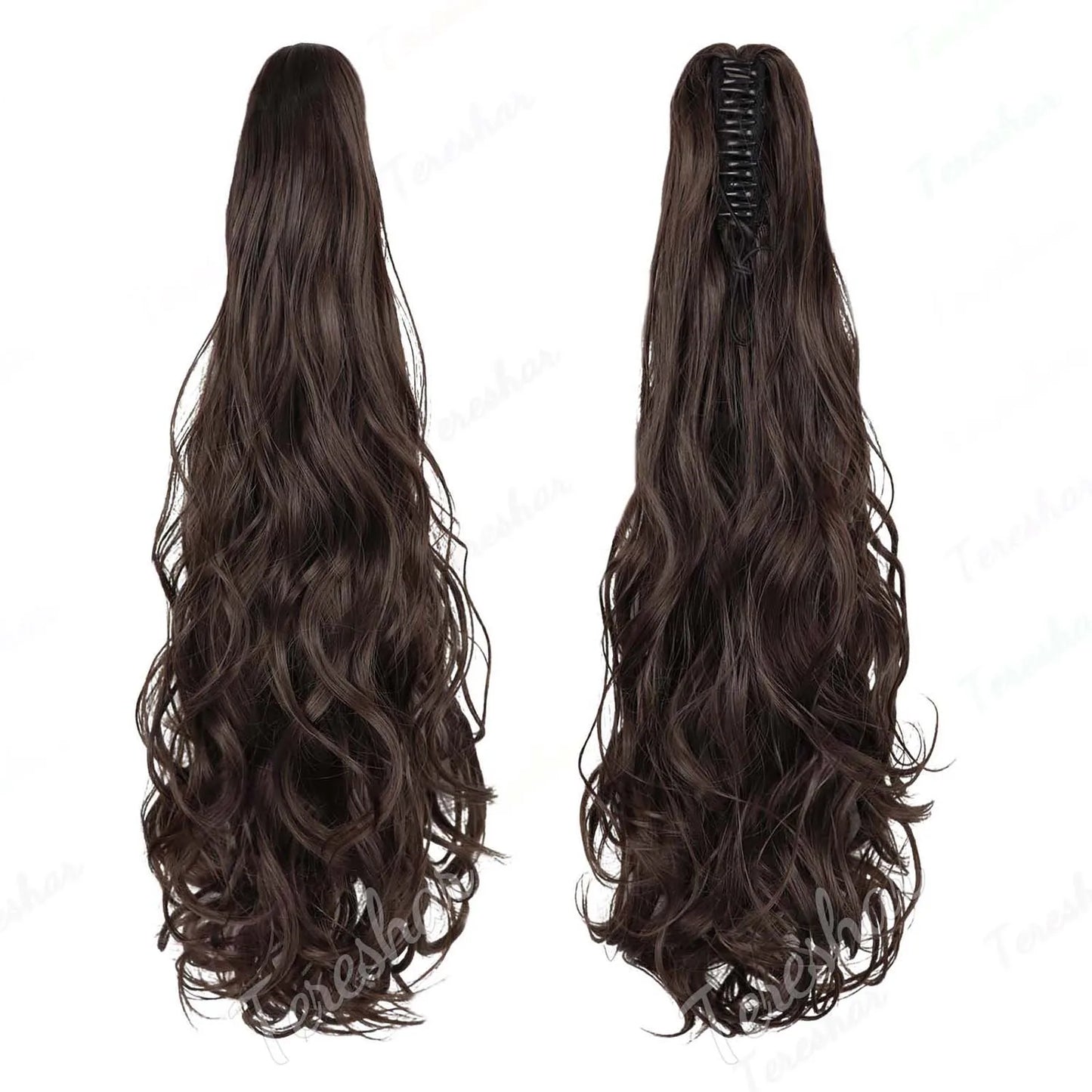 Tereshar Synthetic Ponytail Extension Claw Ponytail Extension Wavy Curly pony tails hair extensions Fake Hair Pieces for Women