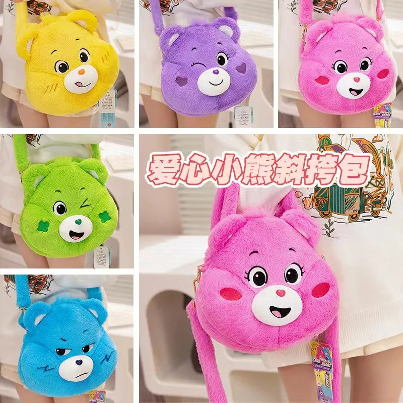 Care Bears Plush Backpack Kawaii Fashion Plushie Doll Fur Bag Girl's Bag Children's Bag Shoulder Bag Knapsack Bags Gifts