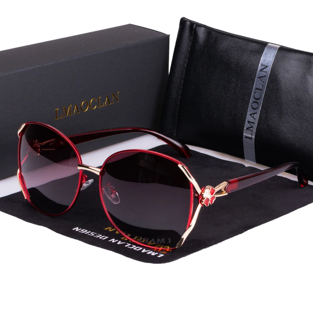 2024 New Women Metal Polarized Sunglasses Luxury Fashion Ladies Vintage Brand Designer Female Sun Glasses oculos gafas BAZAARHUBO