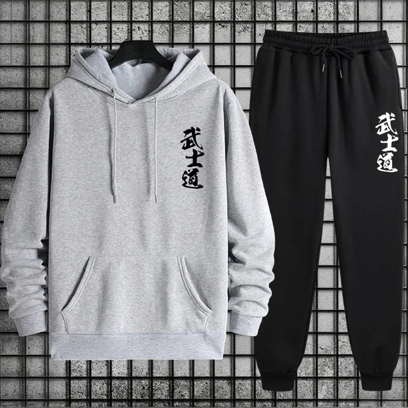 2026 New Arrival Men's Sportswear Hoodie + Pants Urban Casual Sport Jogging Suit Autumn Winter Male Fashion Sweatshirt Tracksuit BAZAARHUBO