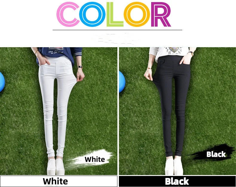Elegant Slim Fit Solid Leggings Pants Fashion Women Elastic Stretch Skinny Pocket Pencil Legging Office Lady Commute Outerwear